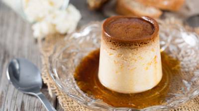 Flan de queso con nueces