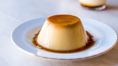 Flan de manzana