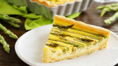 Quiche de champiñón y espárragos verdes