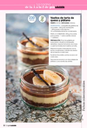 Vasitos de tarta de queso y plátano