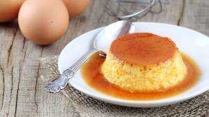 Flan con leche de coco