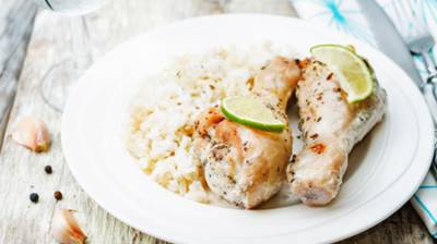 Pollo en cazuela con basmati aromatizado