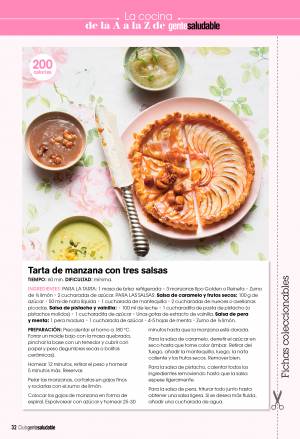 Tarta de manzana con tres salsas